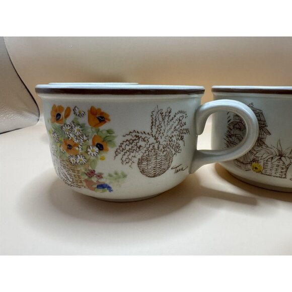Westbury Fine Bone China Made in England "Tara" Coffee Mugs Sunflower Set of 4 - Picture 8 of 10